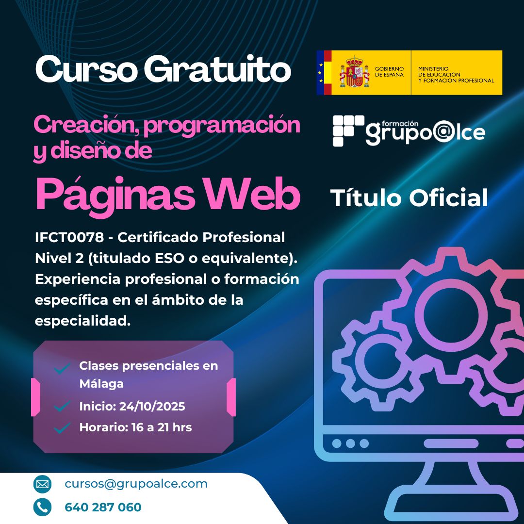 CURSO PAGINAS WEB GRUPO ALCE